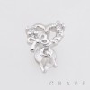 MULTI CZ BOW AND HEART STUD 316L SURGICAL STEEL LABRET SET